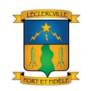 Blason de Leclercville, étoile et montagnes.