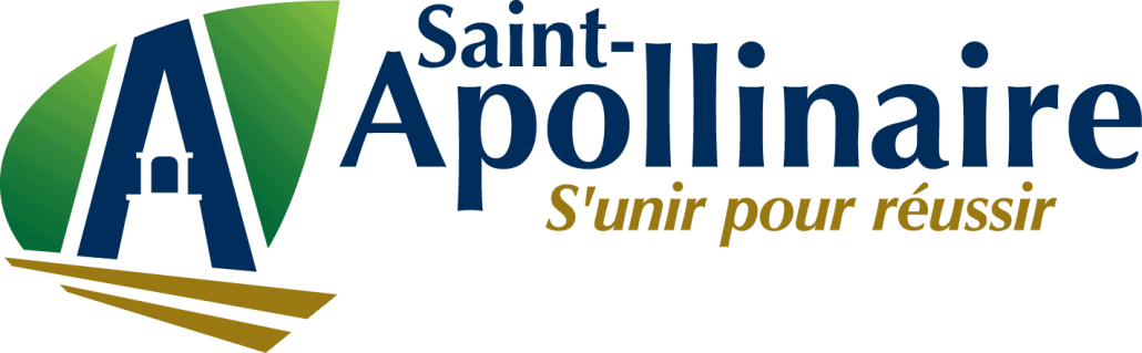 Logo Saint-Apollinaire avec slogan 'S'unir pour réussir'.