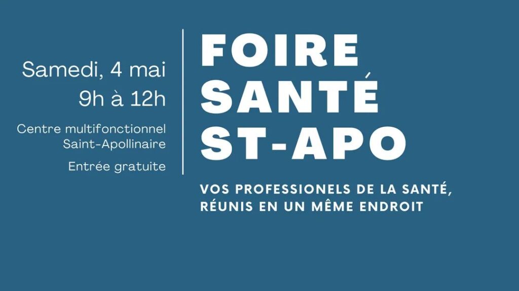 Foire santé à Saint-Apollinaire, 4 mai, entrée gratuite.