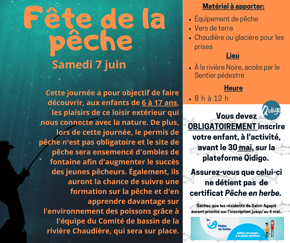 Affiche pour la Fête de la pêche, samedi 7 juin.