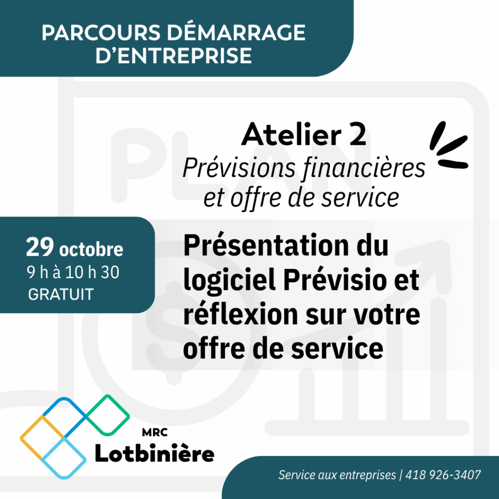 Atelier prévisions financières 29 octobre MRC Lotbinière