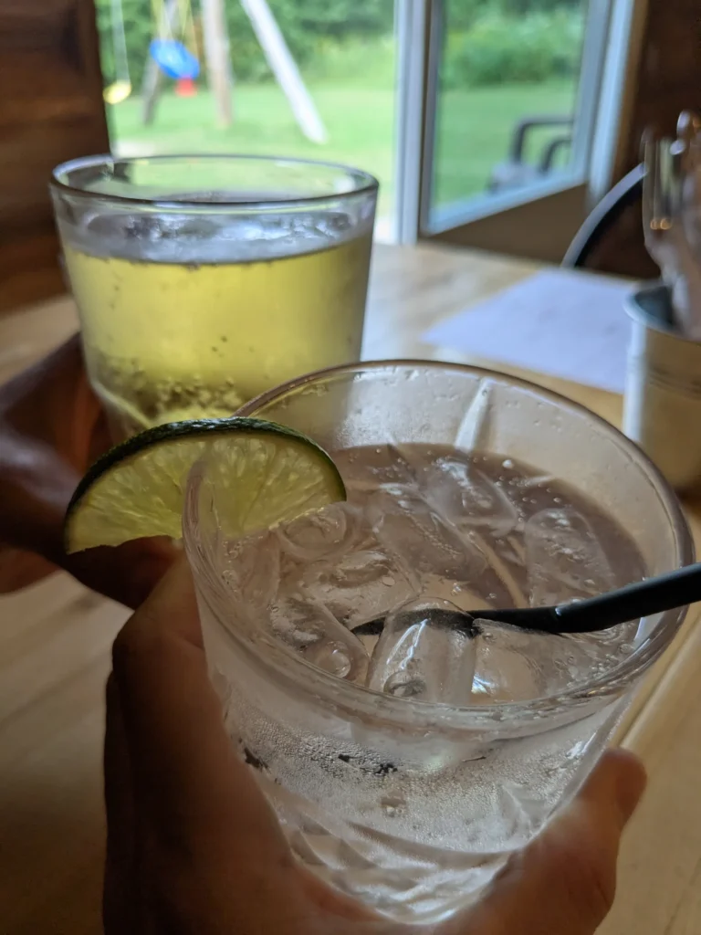 Verres de boissons fraîches avec citron vert.