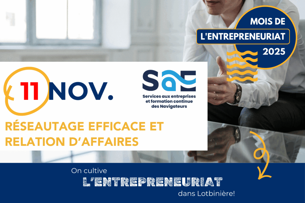 Événement réseautage entrepreneurial 11 novembre Lotbinière