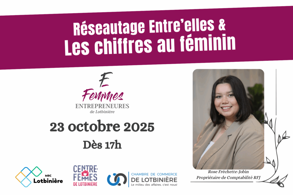 Événement Femmes Entrepreneurs Lotbinière, octobre 2025.