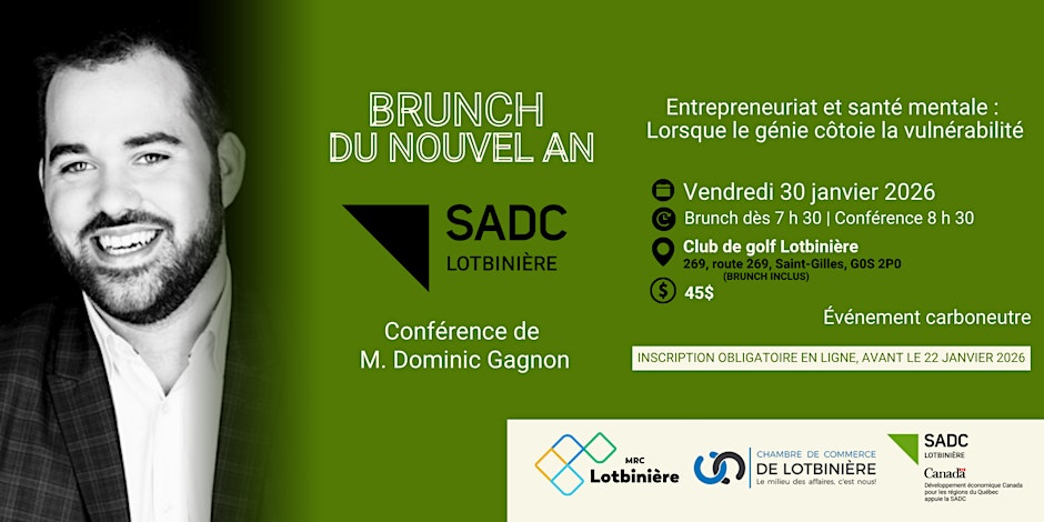 Affiche conférence 'Brunch du Nouvel An' 2026.