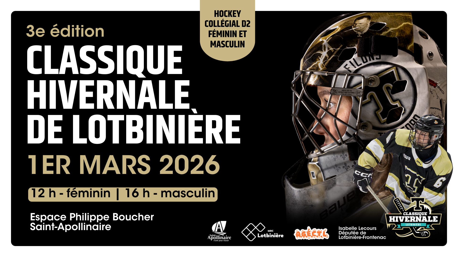 Affiche Classique Hivernale Lotbinière, 1er mars 2026.