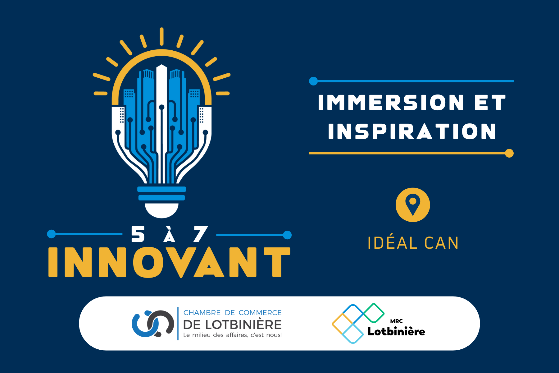 Affiche événement 5 à 7 Innovant à Lotbinière.