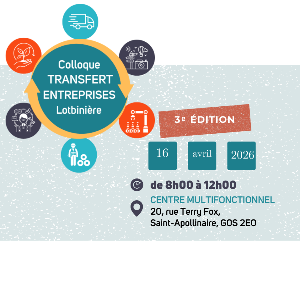 Affiche colloque transfert entreprises Lotbinière 2026.